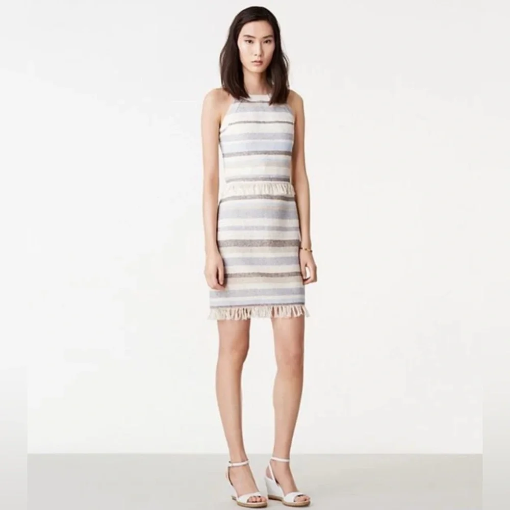 TORY BURCH STRIPED SLEEVELESS DRESS